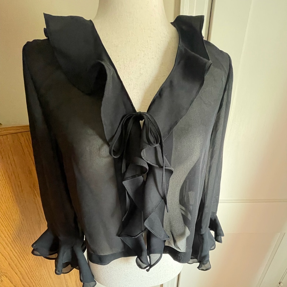 Women’s sheer, shrug top. Cute top to add some flair for a night out